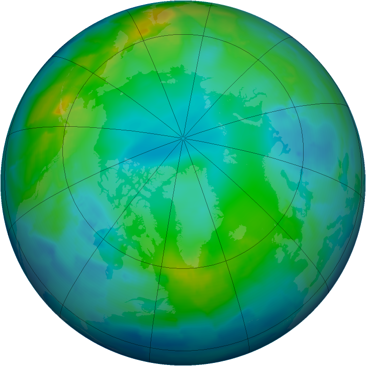 Arctic ozone map for 18 November 2012